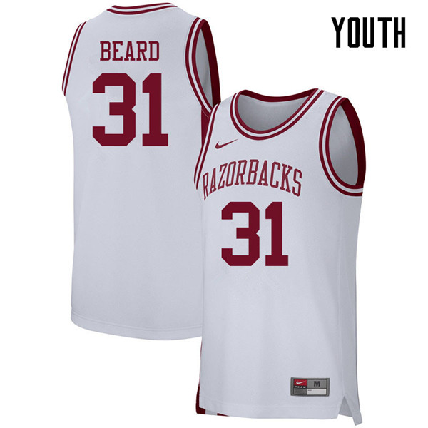 Youth #31 Anton Beard Arkansas Razorbacks College Basketball 39:39Jerseys Sale-White - Click Image to Close